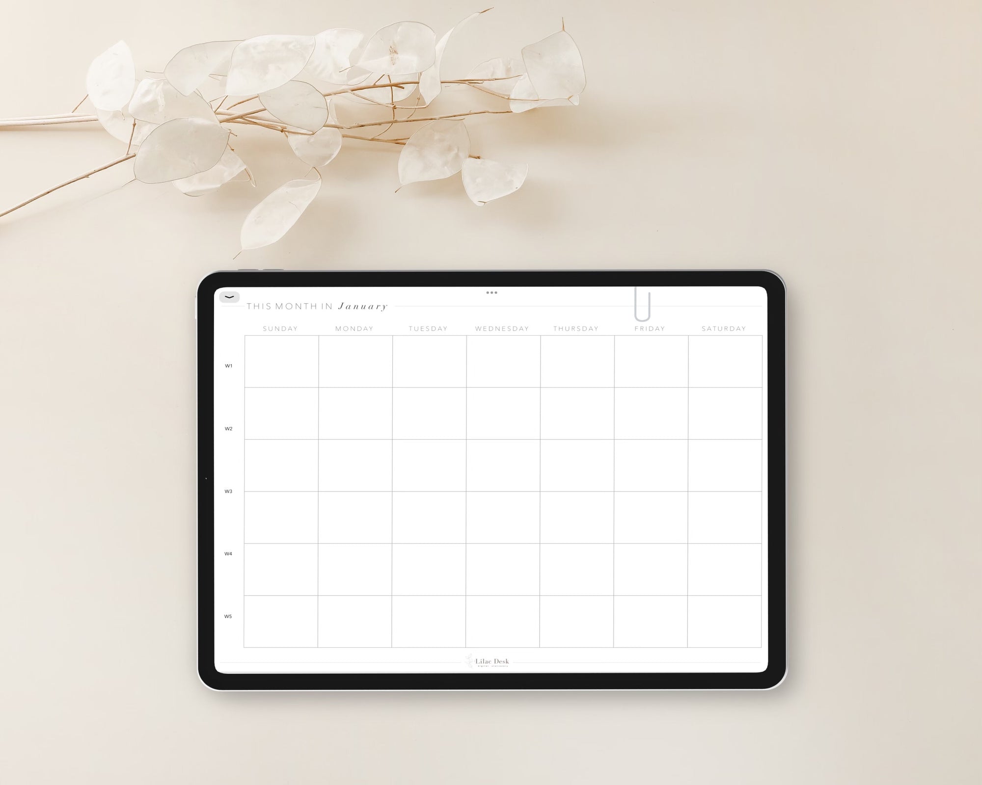 Undated Minimal Plans | Fine Greys Vol. 2 ( Sunday Start )